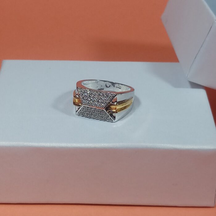 Silver Ring with White Diamonds