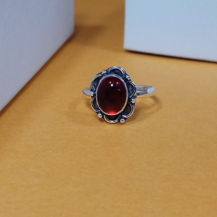 Elegance Defined: 925 Sterling Silver Ring with Stunning Ruby Center