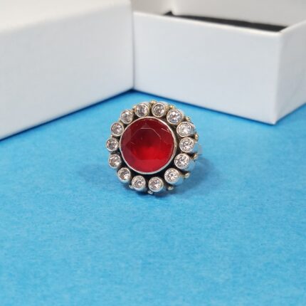 Passion Ruby Red Silver Ring