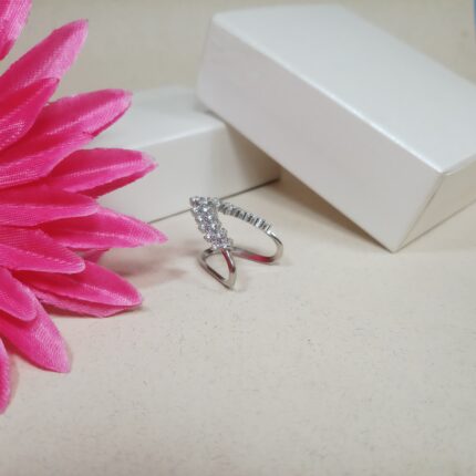 Ethereal Blossom: 925 Sterling Silver Flower Ring