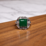 Sylvan Splendor: Sterling Silver Green Stone Ring