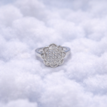 edit the silver ring with light orange background mirror effect