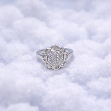 edit the silver ring with light orange background mirror effect