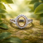 Ethereal Elegance: Men's Sterling Silver Round Ring