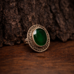 Enchanted Emerald: Sterling Silver Green Stone Ring