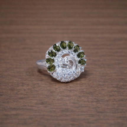 Mayura Nava Silver Peacock Ring - Embodiment of Indian Opulence