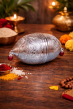 Classic Silver Pooja Nariyal for Sacred Rituals and Ceremonies