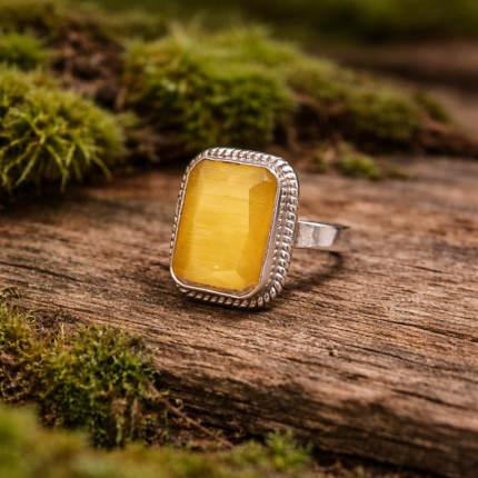 Pure Radiance: Sterling Silver Solitaire Ring