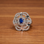 Azure Majesty: Sterling Silver Blue Stone Ring