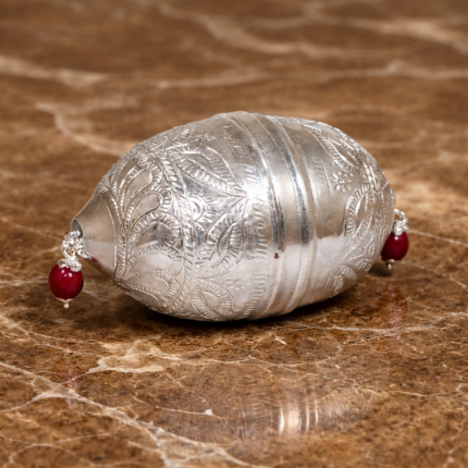 Classic Silver Pooja Nariyal for Sacred Rituals and Ceremonies