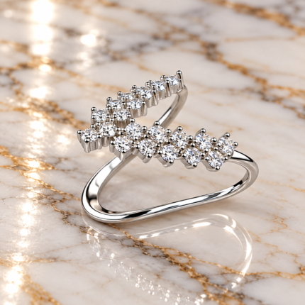 Ethereal Blossom: 925 Sterling Silver Flower Ring