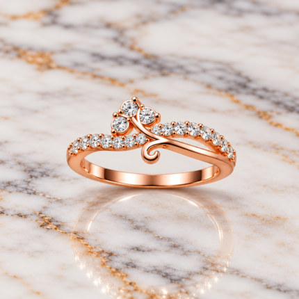 Elegant Embrace: 925 Sterling Silver Interlocking Ring