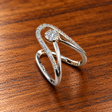 Whimsical Waves: 925 Sterling Silver Ocean Wave Ring