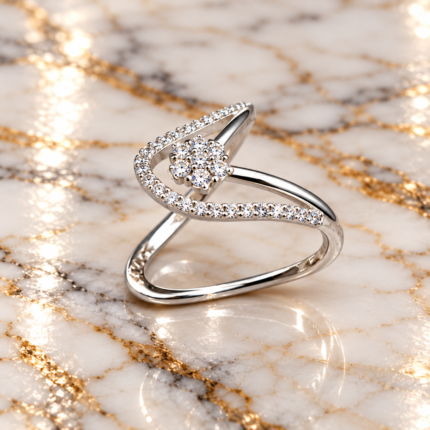Whimsical Waves: 925 Sterling Silver Ocean Wave Ring