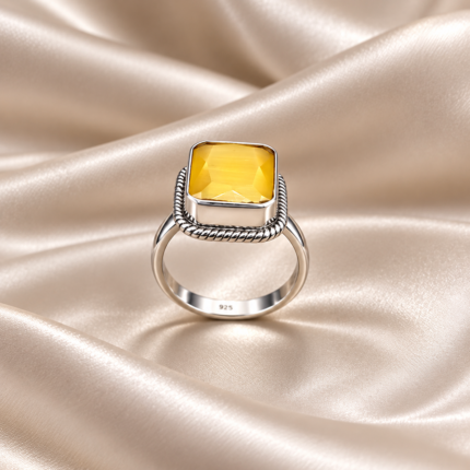 Pure Radiance: Sterling Silver Solitaire Ring