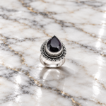Obsidian Elegance Silver Ring