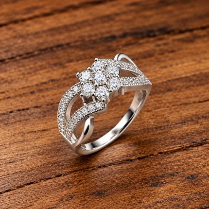 Cascading Elegance: 925 Sterling Silver Waterfall Ring