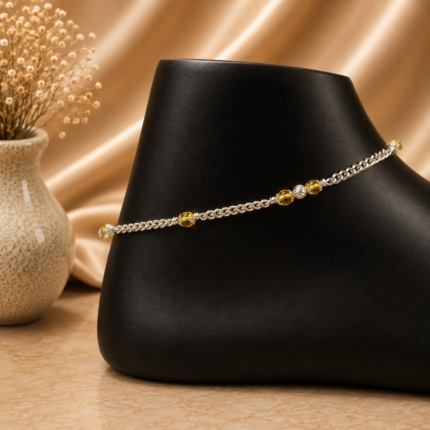 Graceful Aura: Lightweight Silver Payal for Effortless Elegance