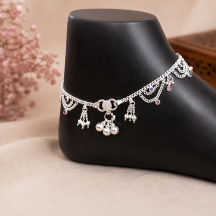 Celestial Silver Payal: A Timeless Treasure for Your Ankles