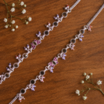 Butterfly Elegance: Sterling Silver Payal with Delicate Winged Charms
