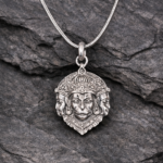 Teen Mukhi Hanuman Pendant - Triumphant Symbol of Strength and Devotion
