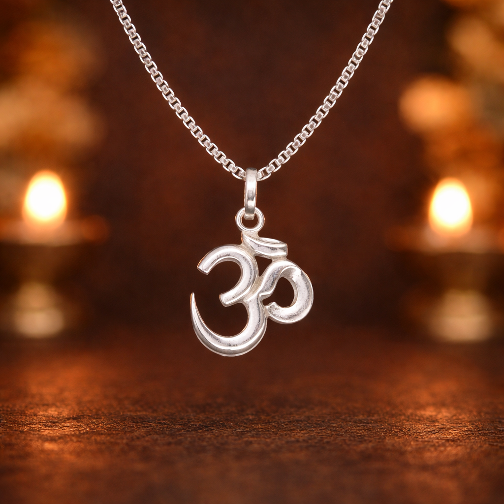 ChatGPT Image Feb 17, 2026, 12_18_44 PM Sacred Synergy: Silver Om Pendant - Fusion of Divine Power and Universal Harmony