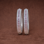 Elegant Silver Kangan with Pink Stone - Perfect for Any Occasion