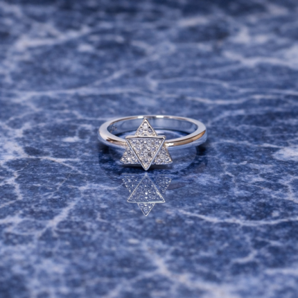 Mystic Geometric: Sterling Silver 925 Ring with Triangle Elegance