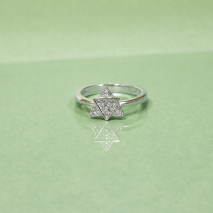 Mystic Geometric: Sterling Silver 925 Ring with Triangle Elegance