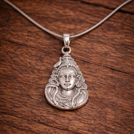 Divine Majesty: Silver Mahadeva Pendant - Symbol of Supreme Consciousness