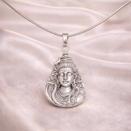 Divine Majesty: Silver Mahadeva Pendant - Symbol of Supreme Consciousness