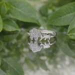 Charming Sterling Silver 925 Ring with Twin Elephant Motif