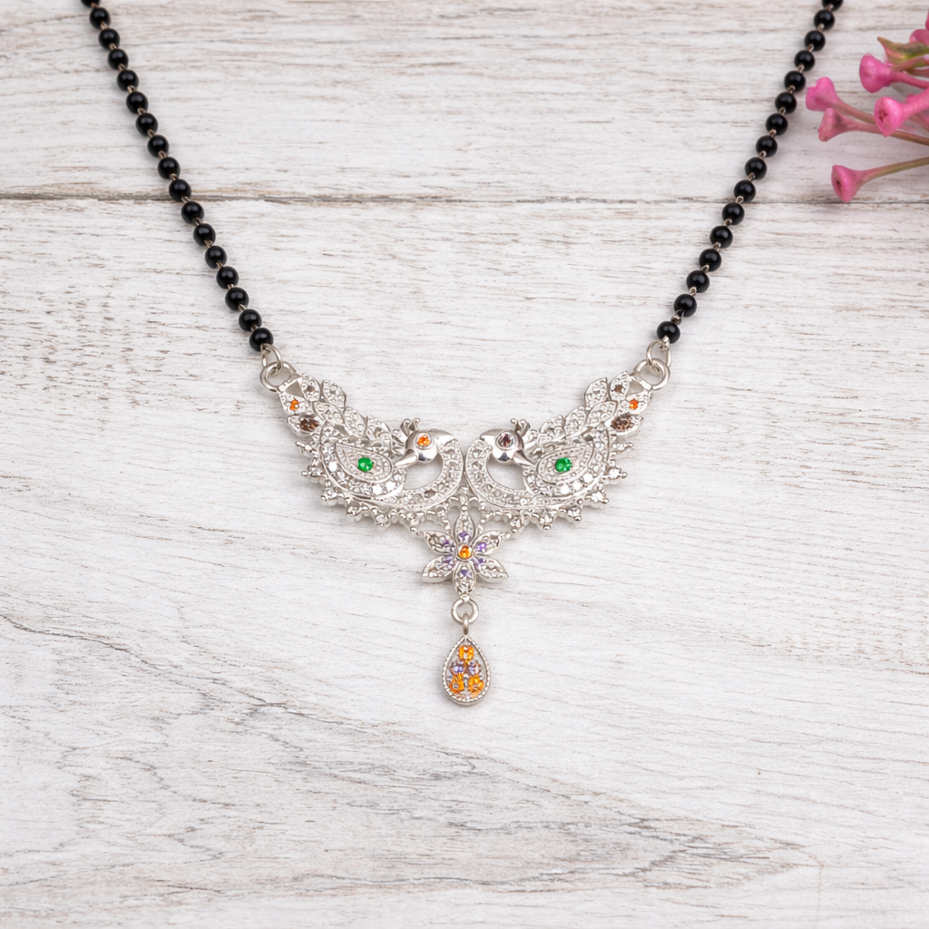 ChatGPT Image Mar 31, 2026, 03_09_08 PM Sacred Union: Silver Peacock Mangalsutra - Symbol of Eternal Love