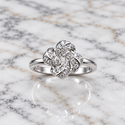 Radiant 925 Sterling Silver Ring with Sparkling Gemstone Accent