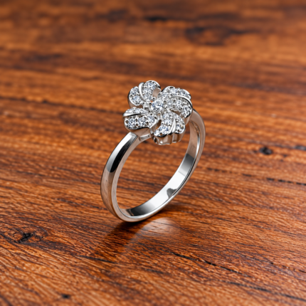 Radiant 925 Sterling Silver Ring with Sparkling Gemstone Accent