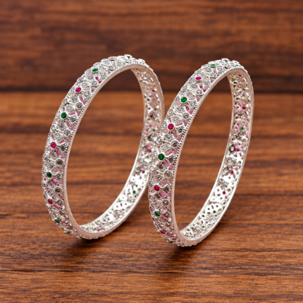 Sleek Silver Kangan - Timeless Elegance and Versatility