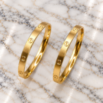 Golden Elegance: Exquisite Kangan with Gold Polish