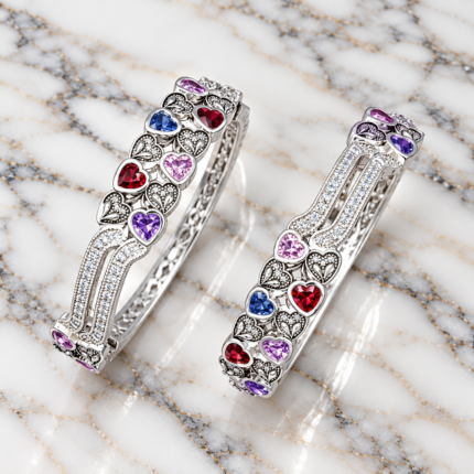 Sparkling Silver Kangans: Captivating Beauty in Every Detail