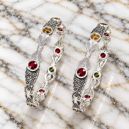 Elegance in Oxidized Silver: Explore Our Stunning Kangan Collection