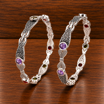 Elegance in Oxidized Silver: Explore Our Stunning Kangan Collection