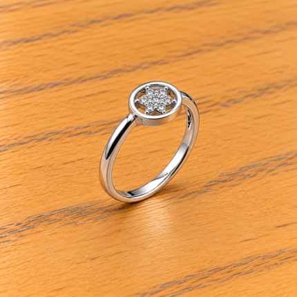 Celestial Sparkle: Sterling Silver 925 Ring with Heavenly Star Design
