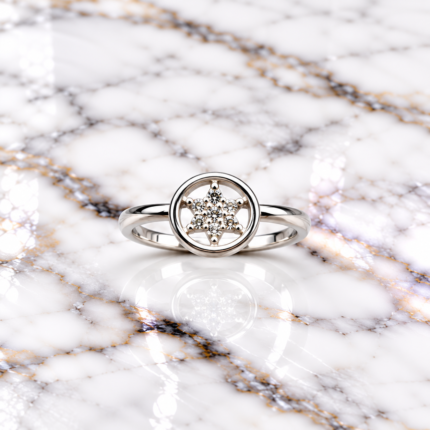 Celestial Sparkle: Sterling Silver 925 Ring with Heavenly Star Design