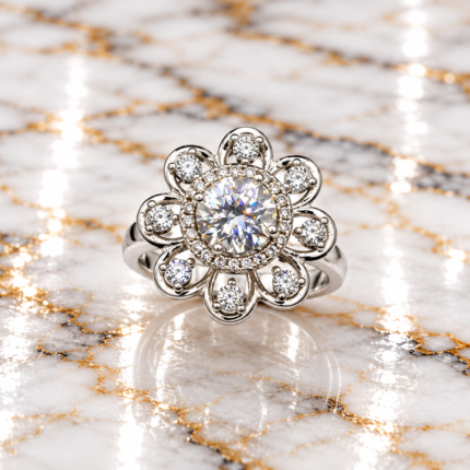 Elegance in Motion: Sterling Silver 925 Ring with Moving Solitaire