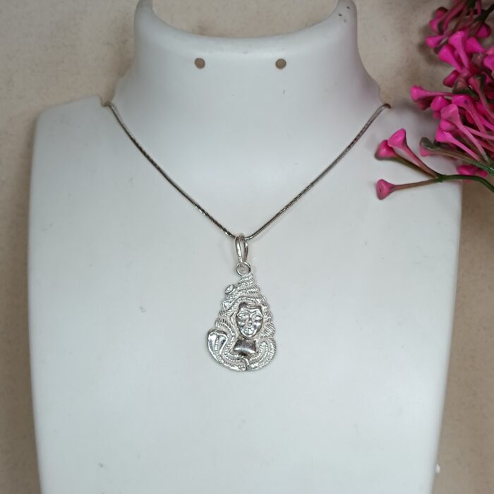 Divine Majesty: Silver Mahadeva Pendant - Symbol of Supreme Consciousness