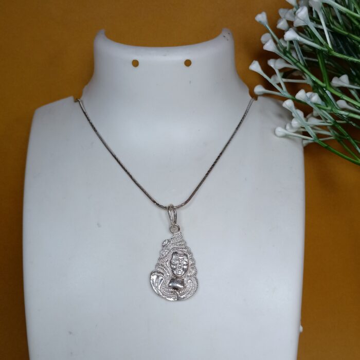 Divine Majesty: Silver Mahadeva Pendant - Symbol of Supreme Consciousness