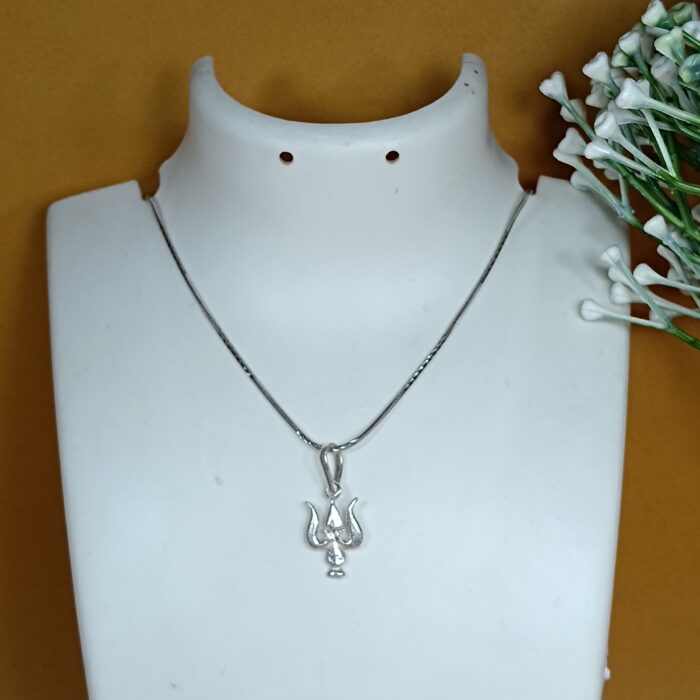 Divine Trident: Silver Trishul Pendant - Symbol of Power and Protection ( without chain )