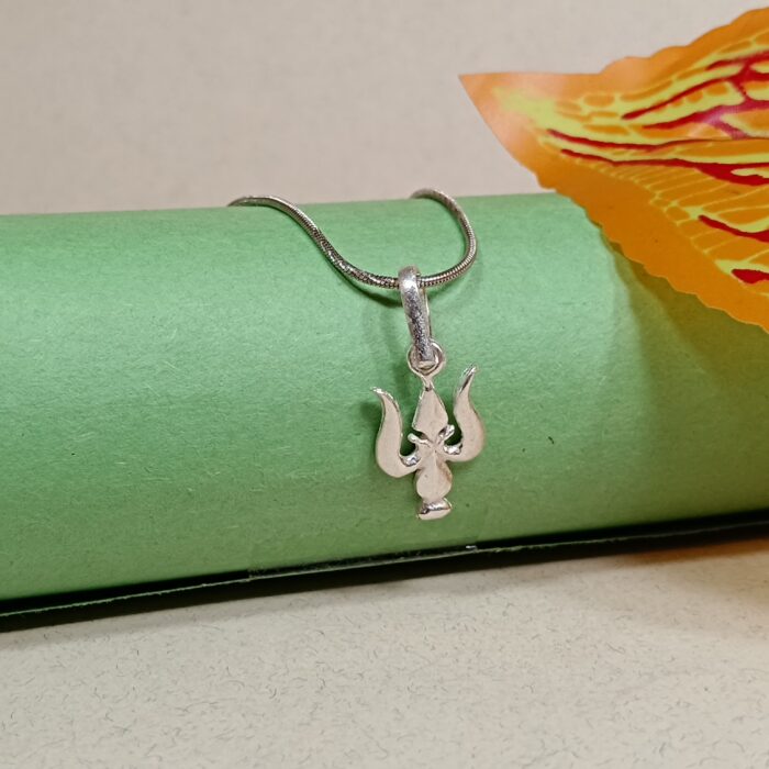 Divine Trident: Silver Trishul Pendant - Symbol of Power and Protection ( without chain )