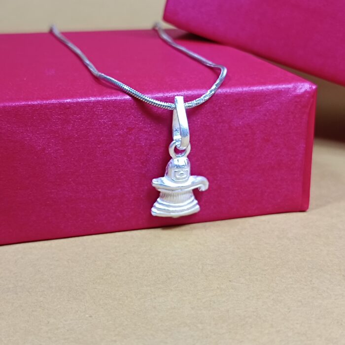Divine Form: Silver Shivlinga Pendant - Symbol of Sacred Presence (without chain)