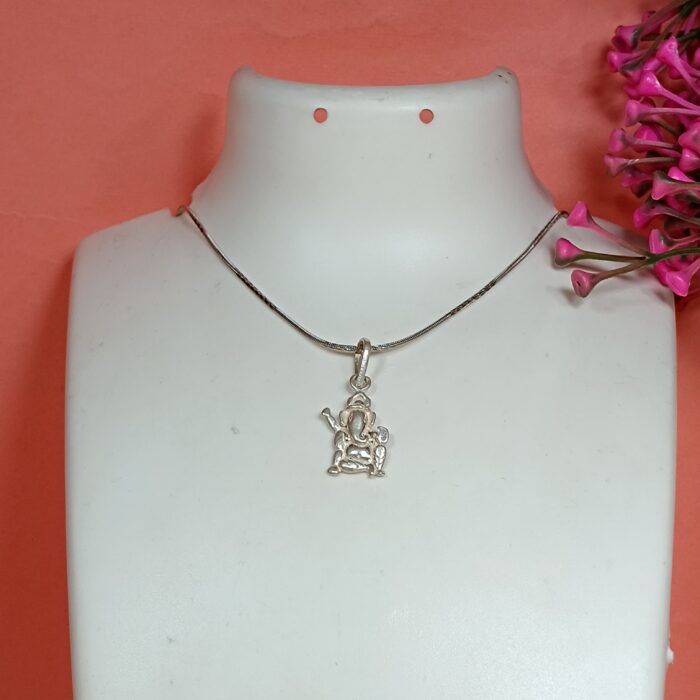 Divine Blessings: Silver Lord Ganesha Pendant - Symbol of Wisdom and Prosperity