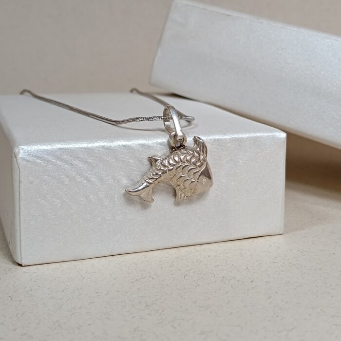 Elegance in Motion: Silver Fish Pendant - Symbol of Fluidity and Grace